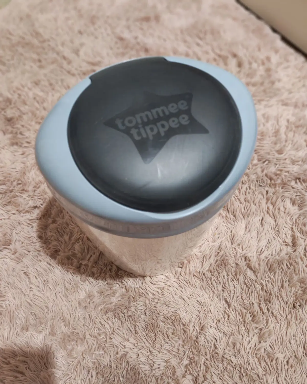 White and Grey Plastic Swing-Lid Waste Bin