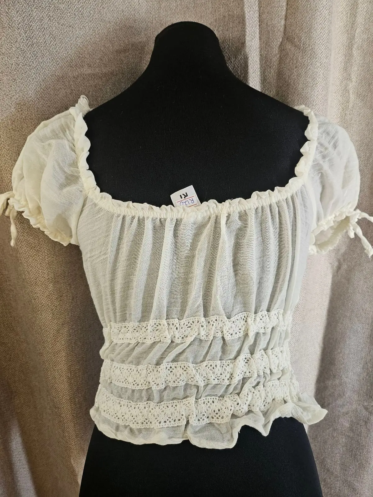Mr Price White Puff Sleeve Crop Top