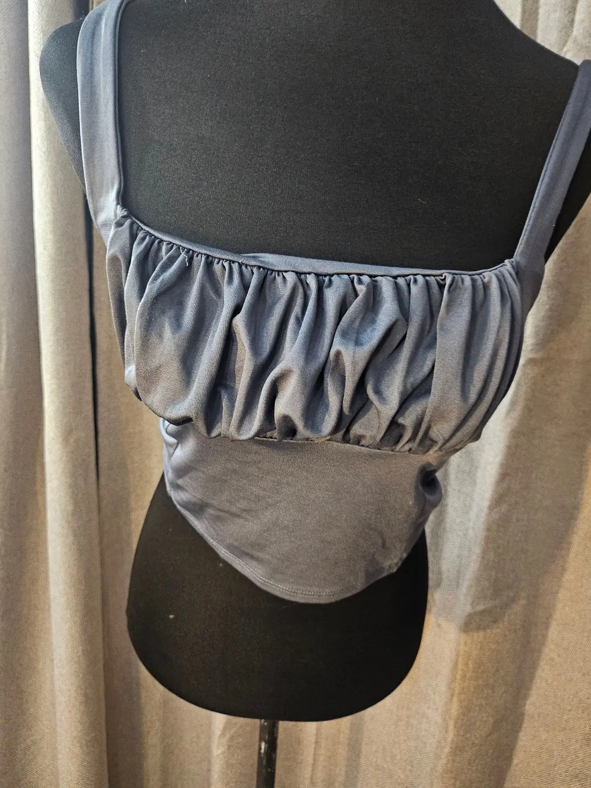 Cotton On Grey Ruched Crop Top