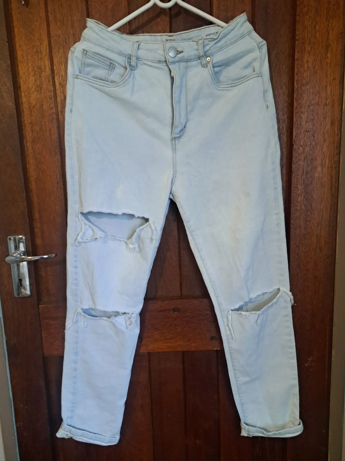 Cotton On Light Wash Distressed Denim Jeans