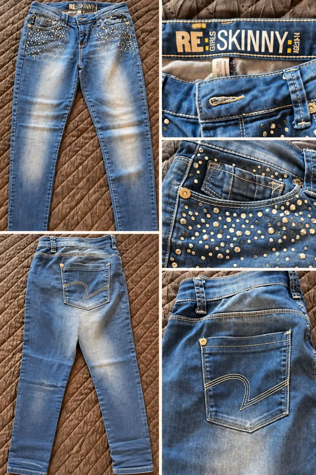 Woolworths RE: Girls Studded Skinny Jeans Age 13-14