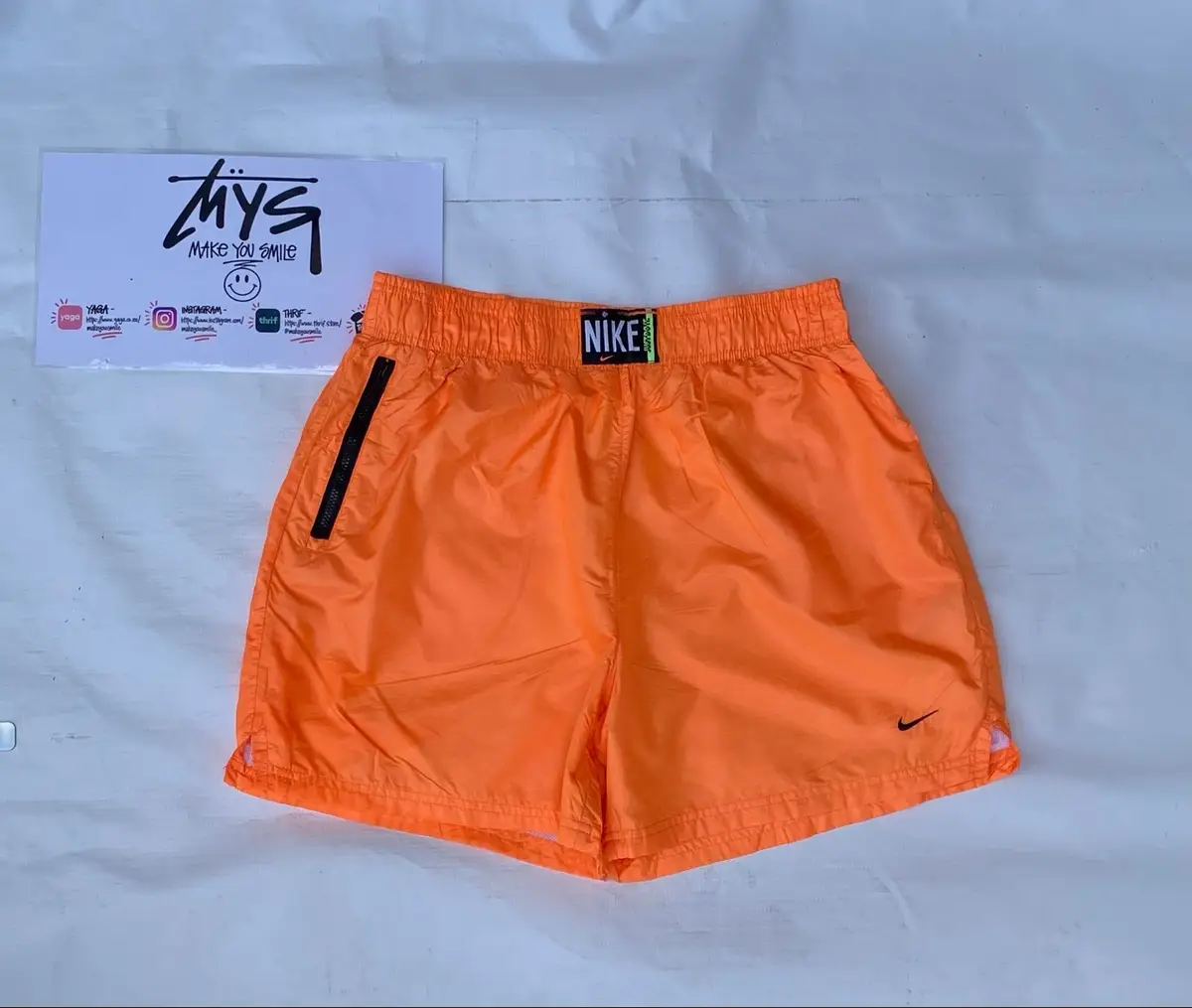 Nike Orange Nylon Shorts