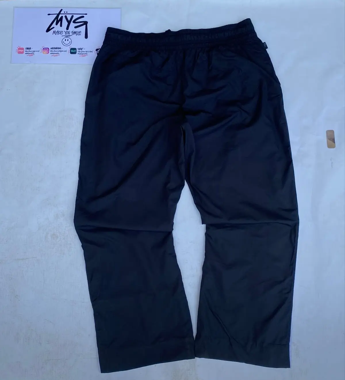 Nike Black Track Pants with White Side Stripes