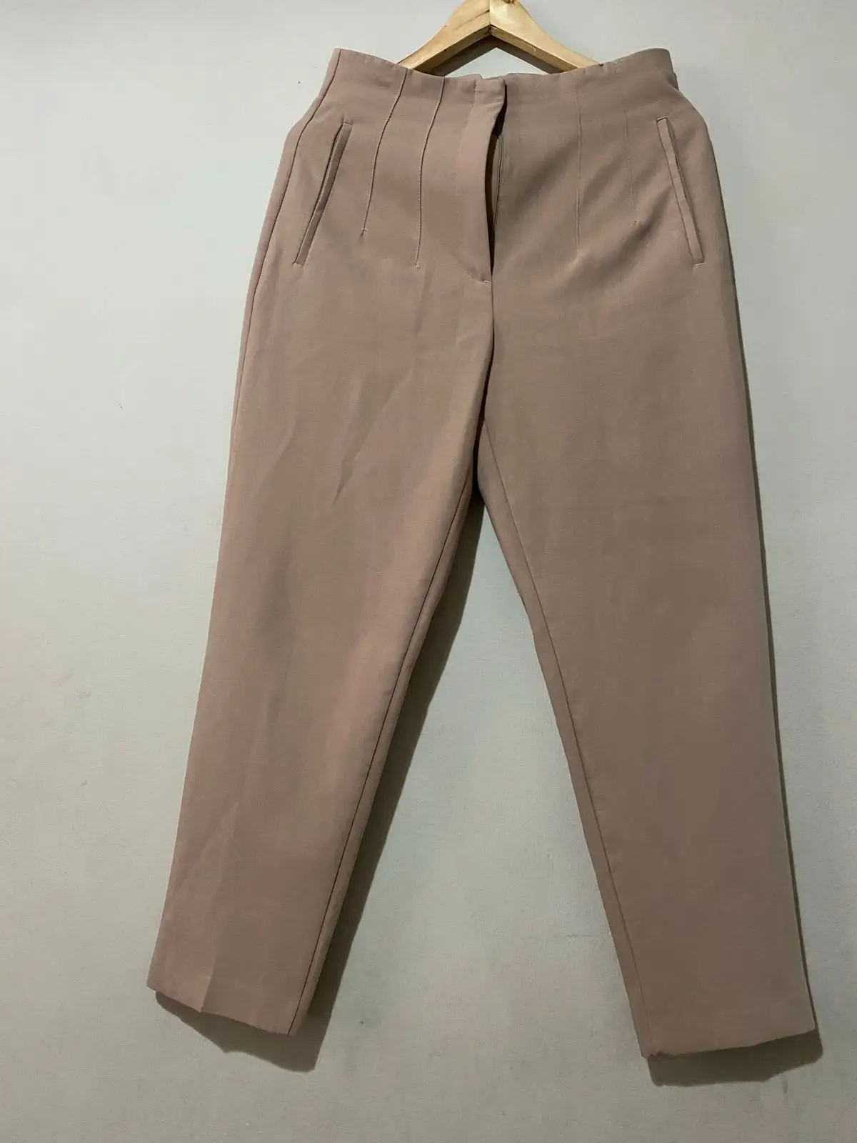 Zara Beige Tailored Trousers Medium