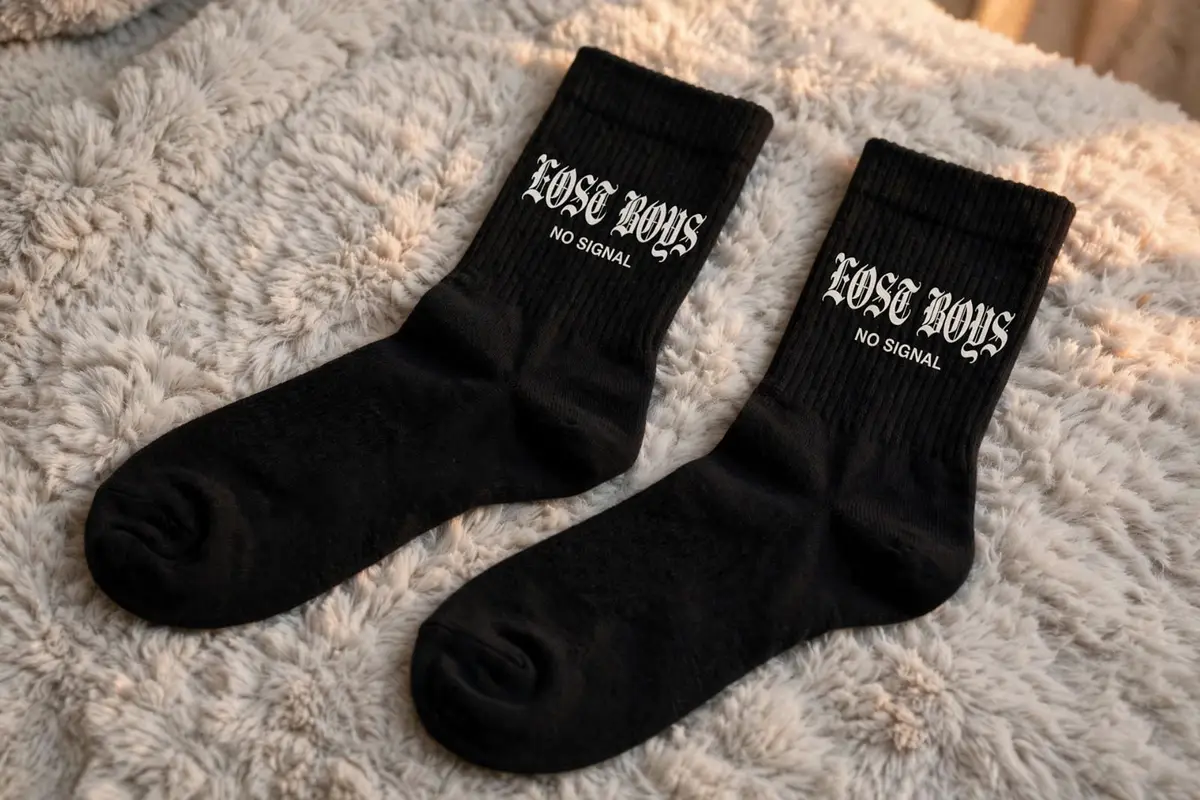 Lost Boys No Signal Black Socks