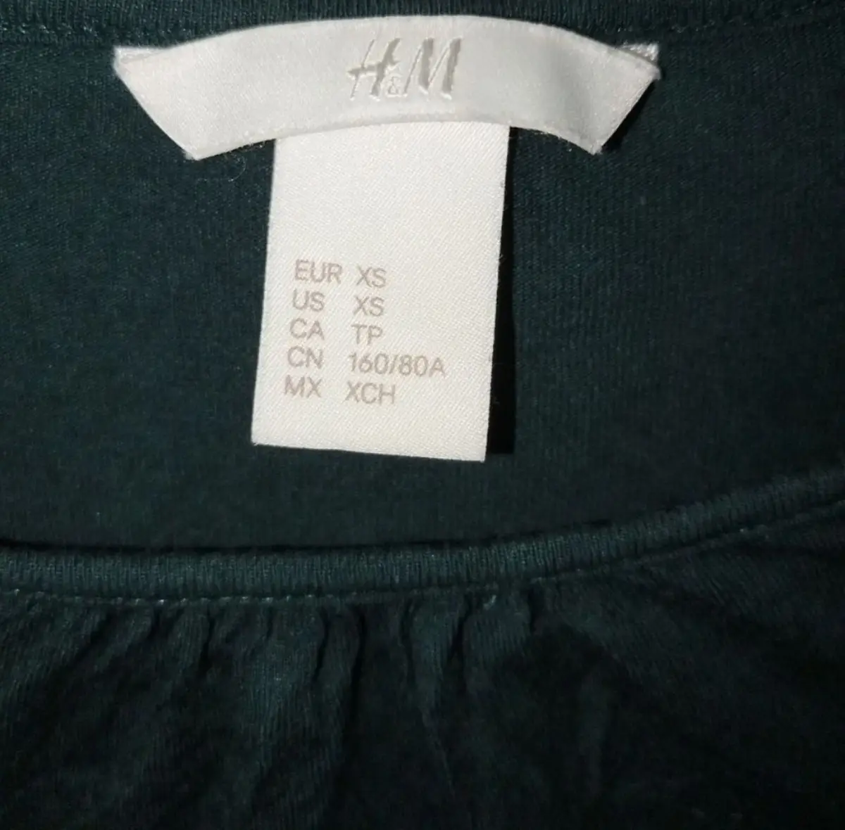 H&M Dark Green Long Sleeve Top with Lace Shoulders