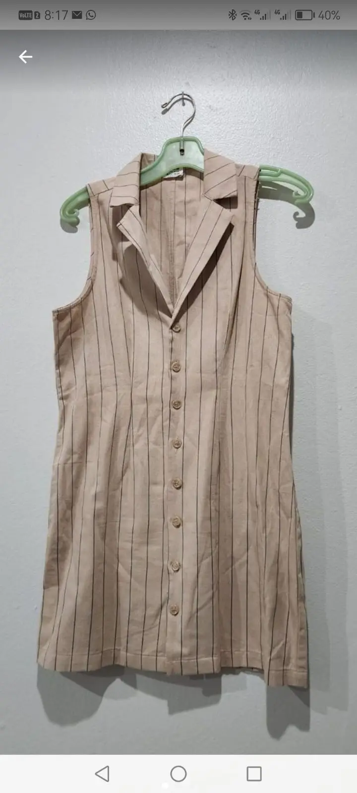 Cotton On Beige Pinstripe Button-Down Dress