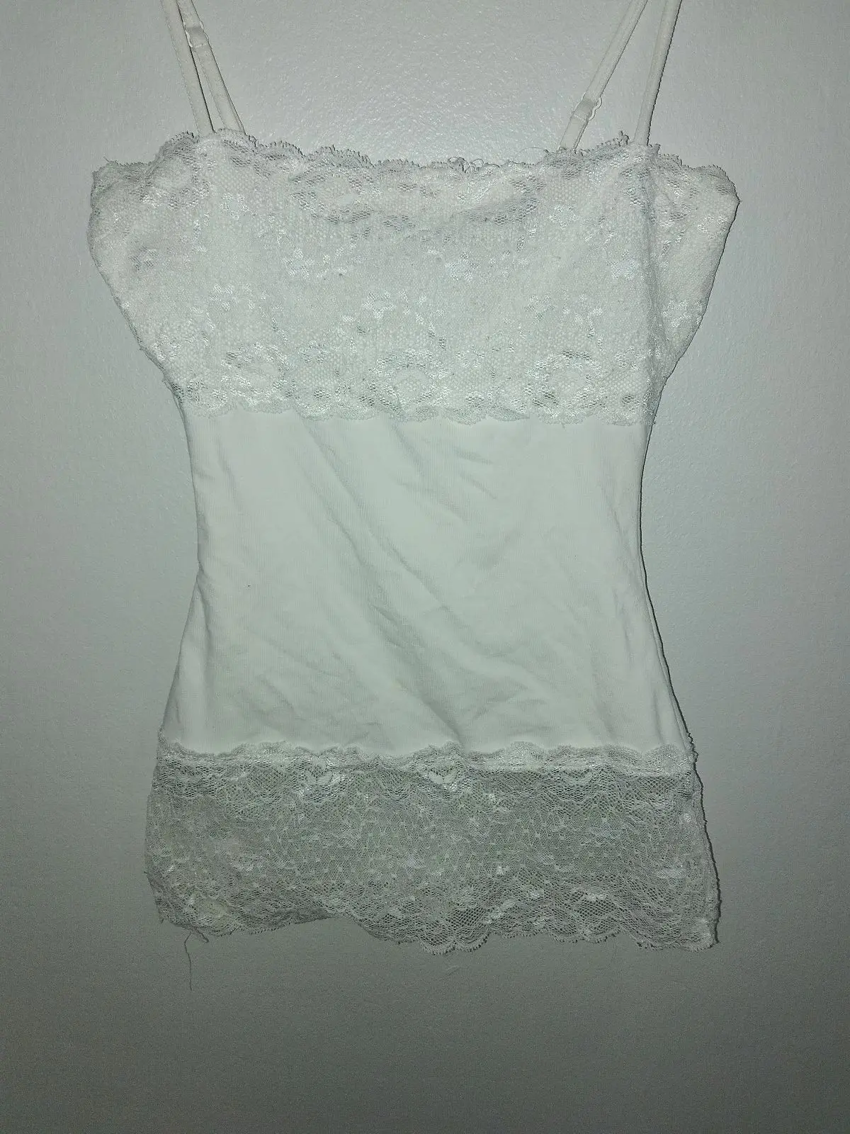 Woolworths White Lace Trim Camisole Top