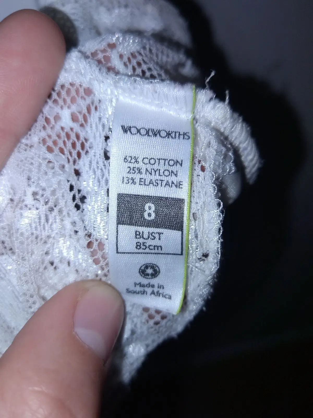 Woolworths White Lace Trim Camisole Top