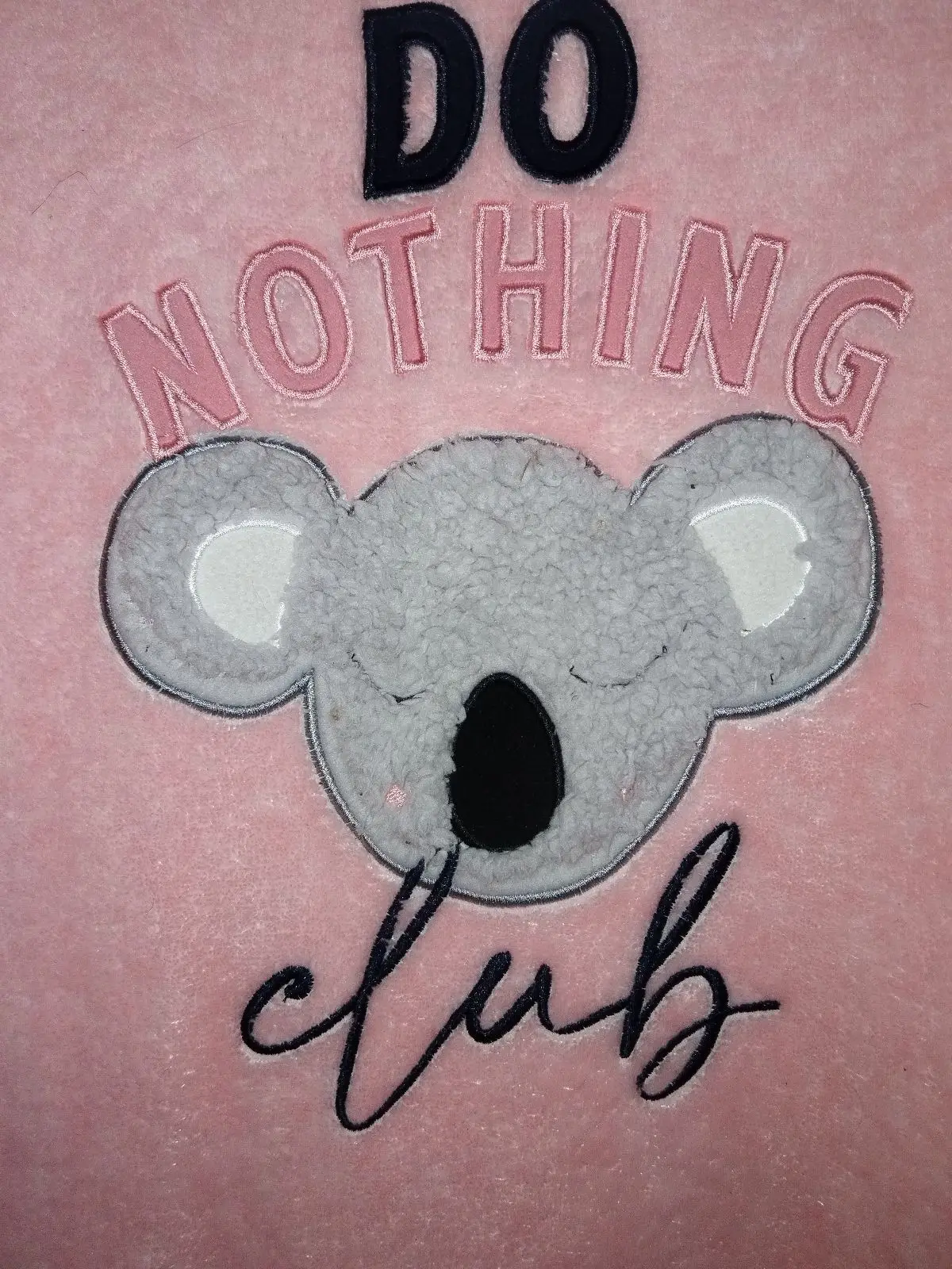 Pink Fleece Koala Do Nothing Club Lounge Top