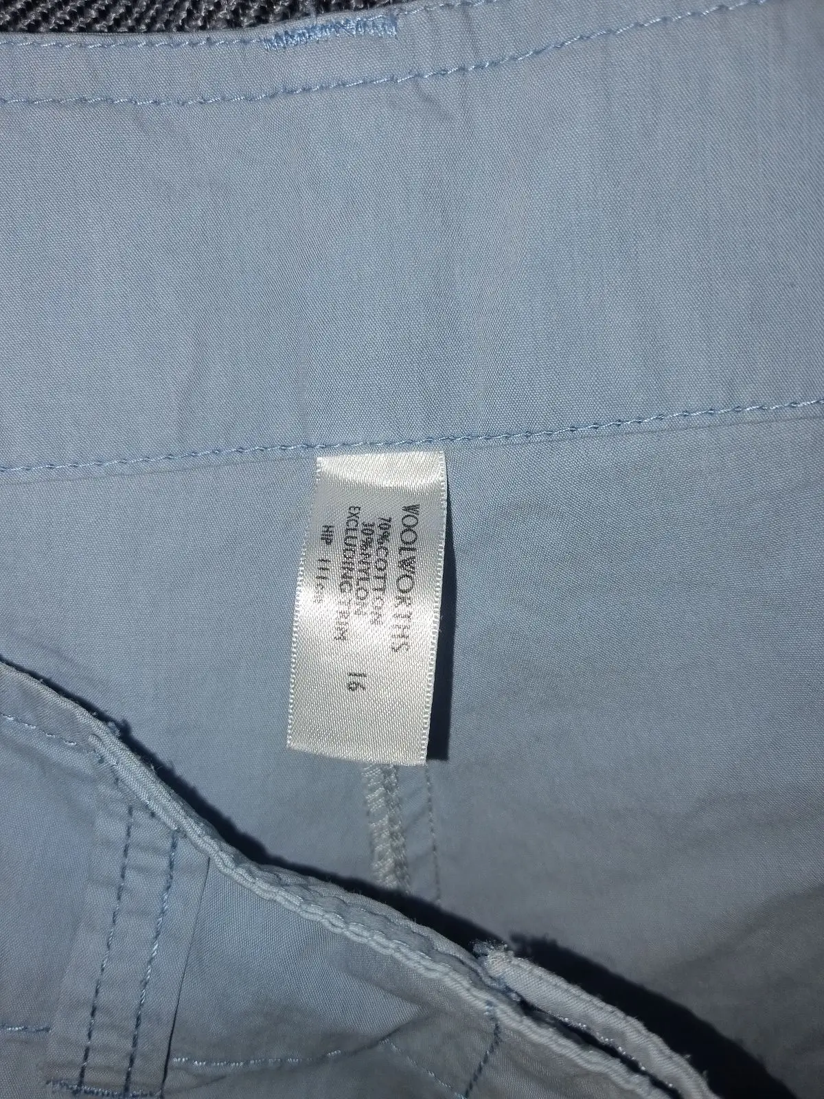 Woolworths Light Blue Cargo Shorts Size 16