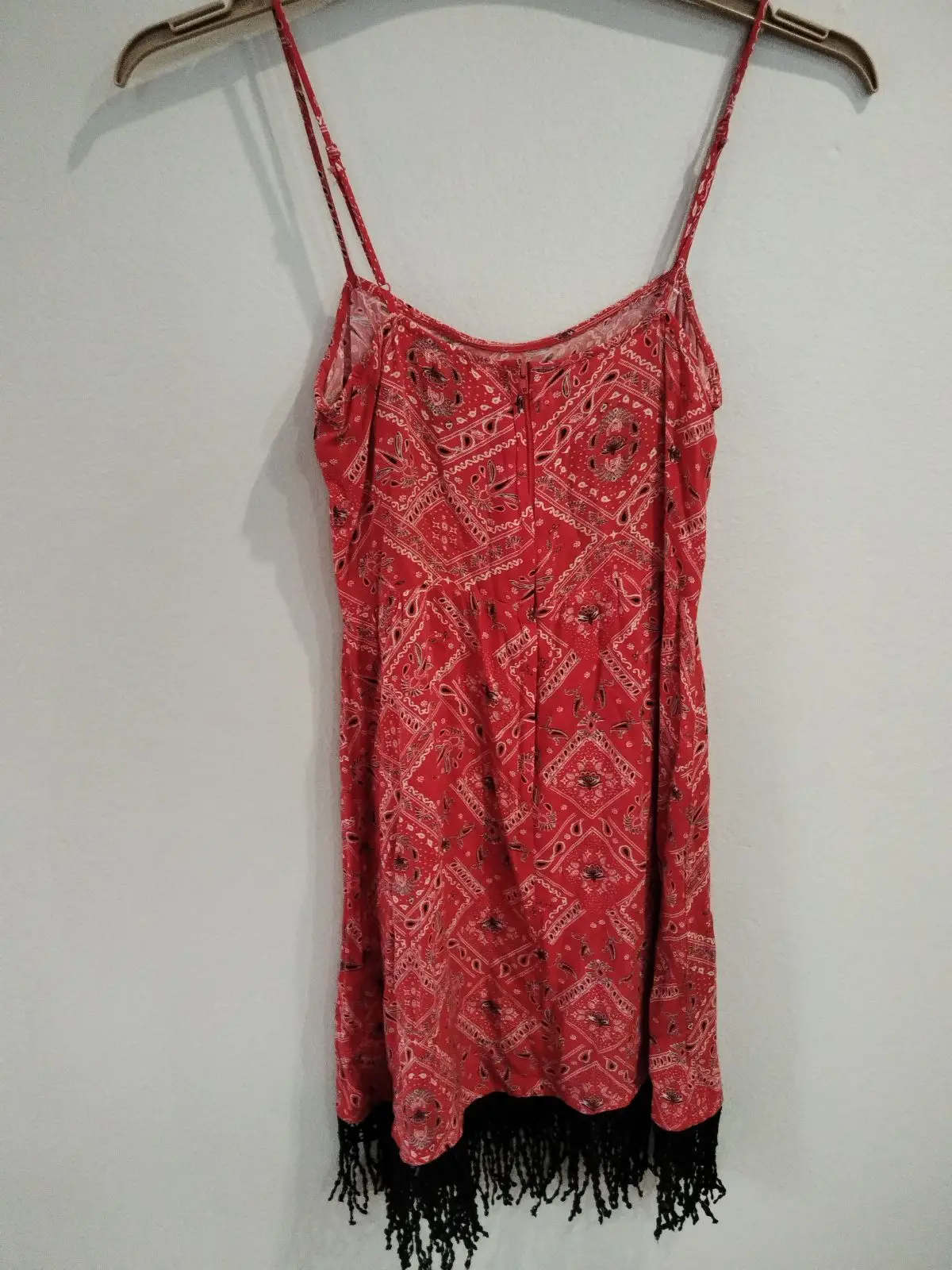 H&M Red Bandana Print Cutout Dress