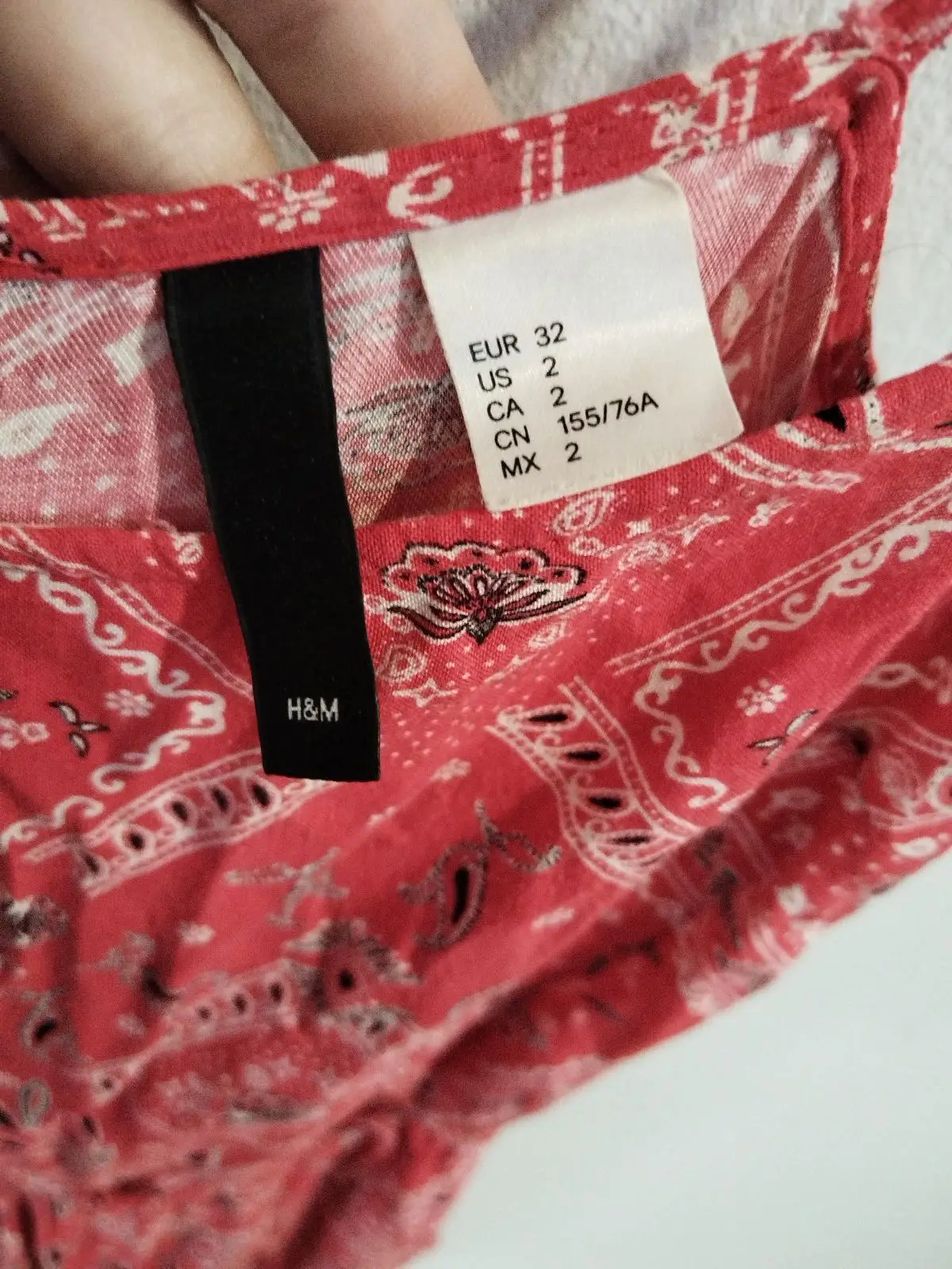 H&M Red Bandana Print Cutout Dress