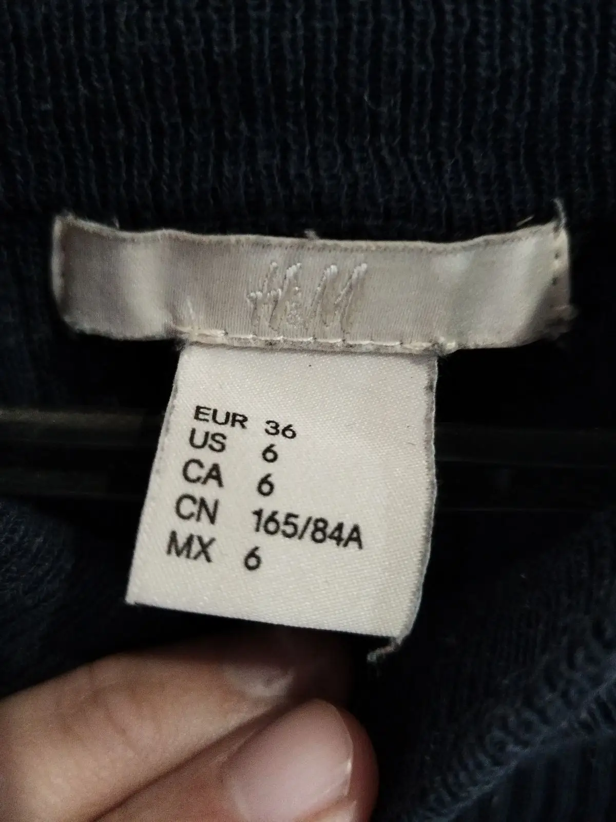 H&M Black Ribbed Top with Shoulder Buttons