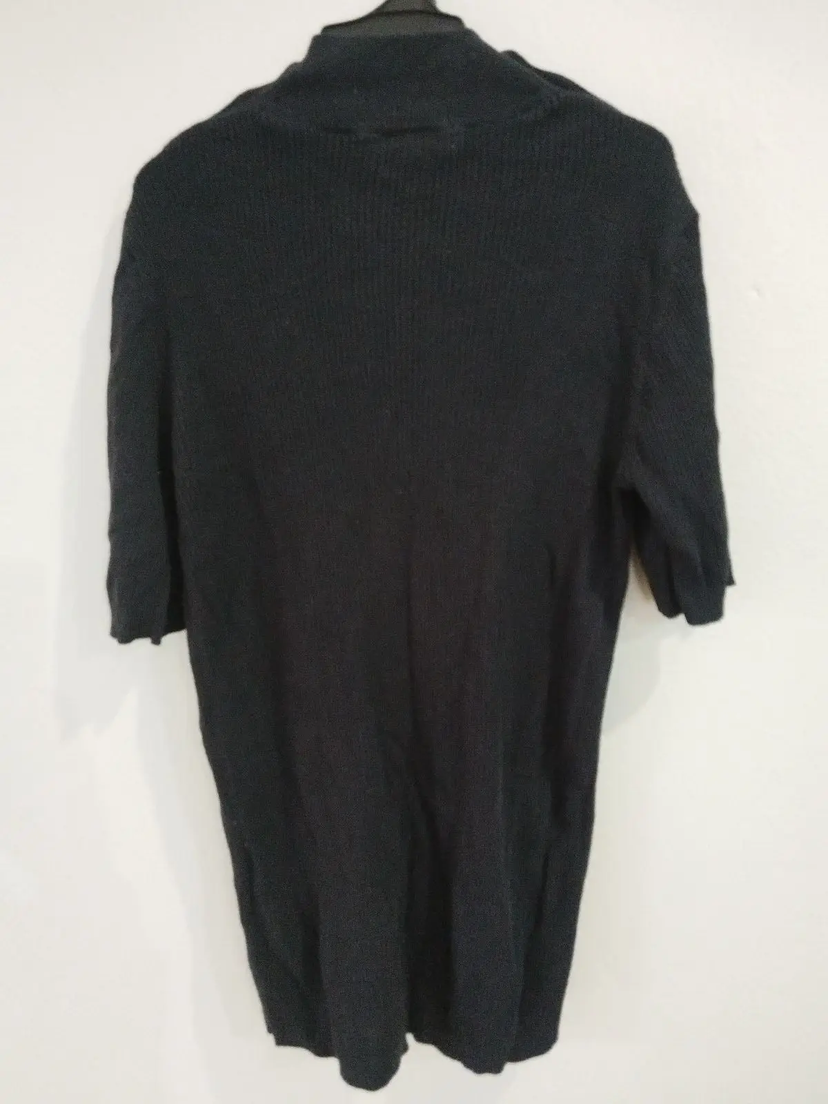 H&M Black Ribbed Top with Shoulder Buttons