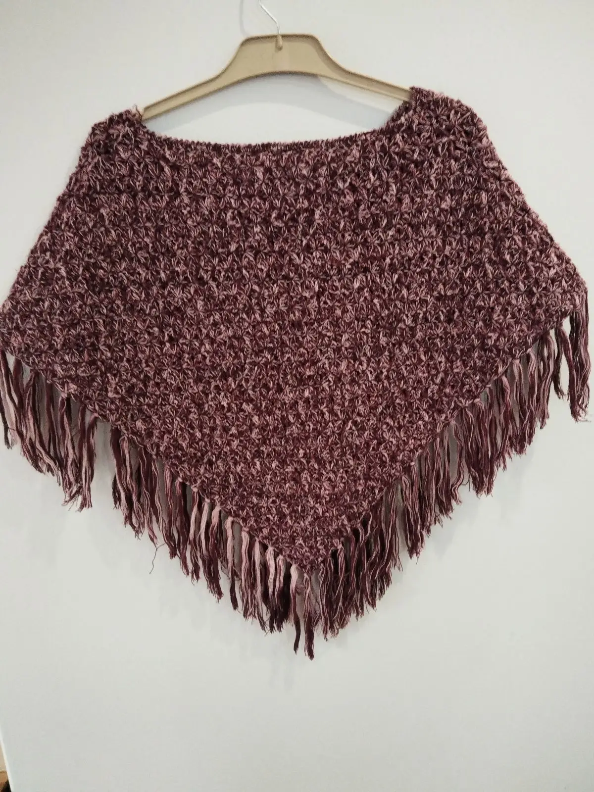 Woolworths Mauve Knitted Poncho with Fringe
