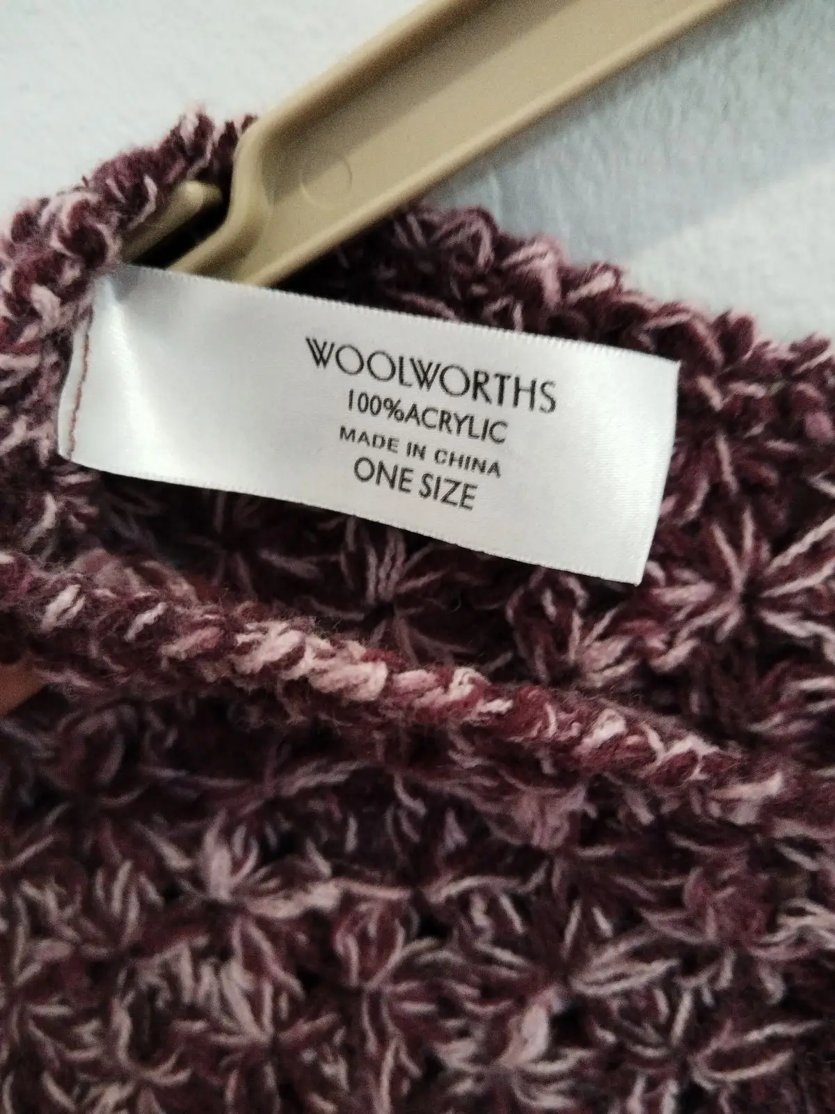 Woolworths Mauve Knitted Poncho with Fringe