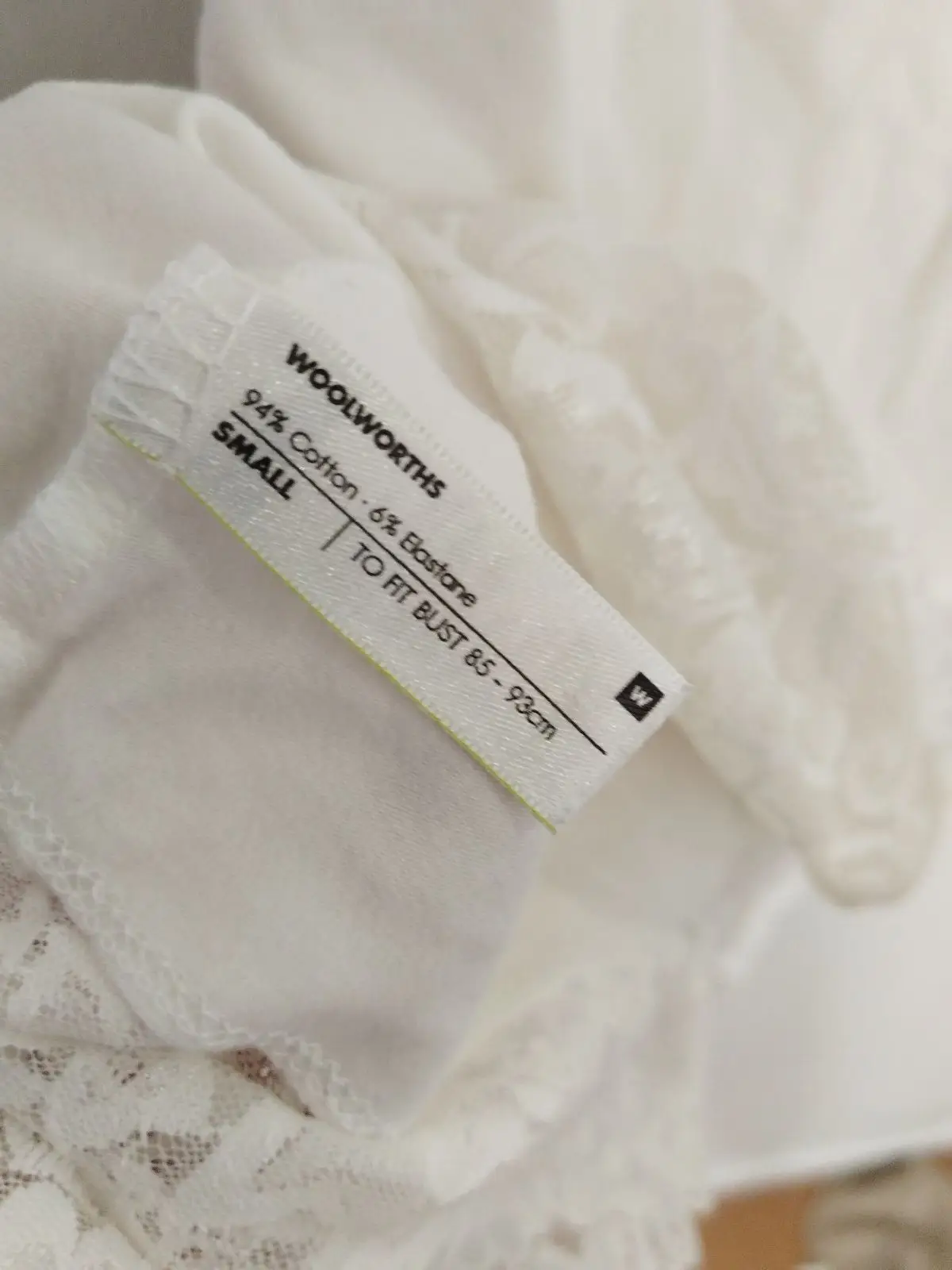 Woolworths White Lace Trim Camisole Top