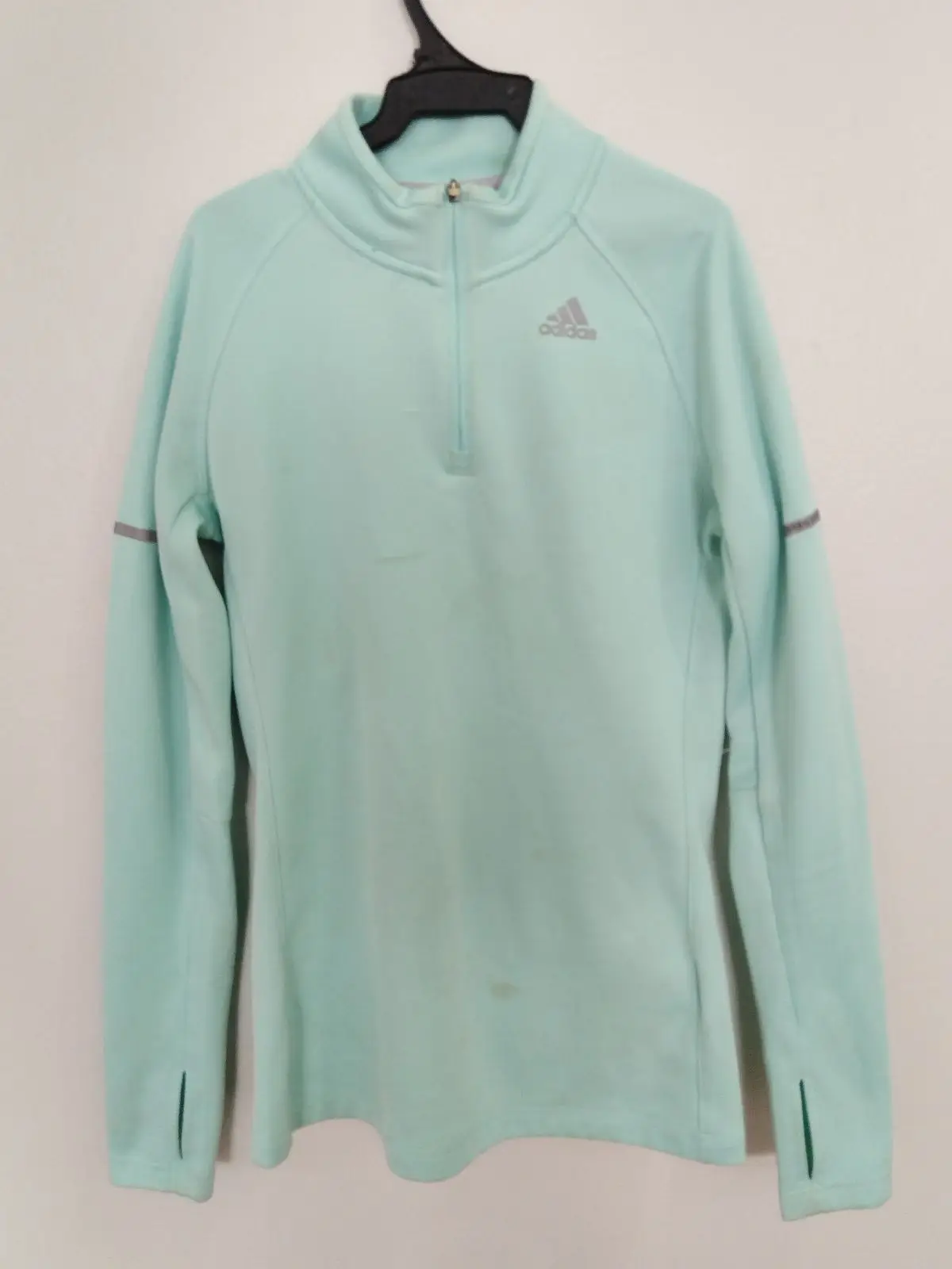 Adidas Mint Green Quarter-Zip Activewear Top