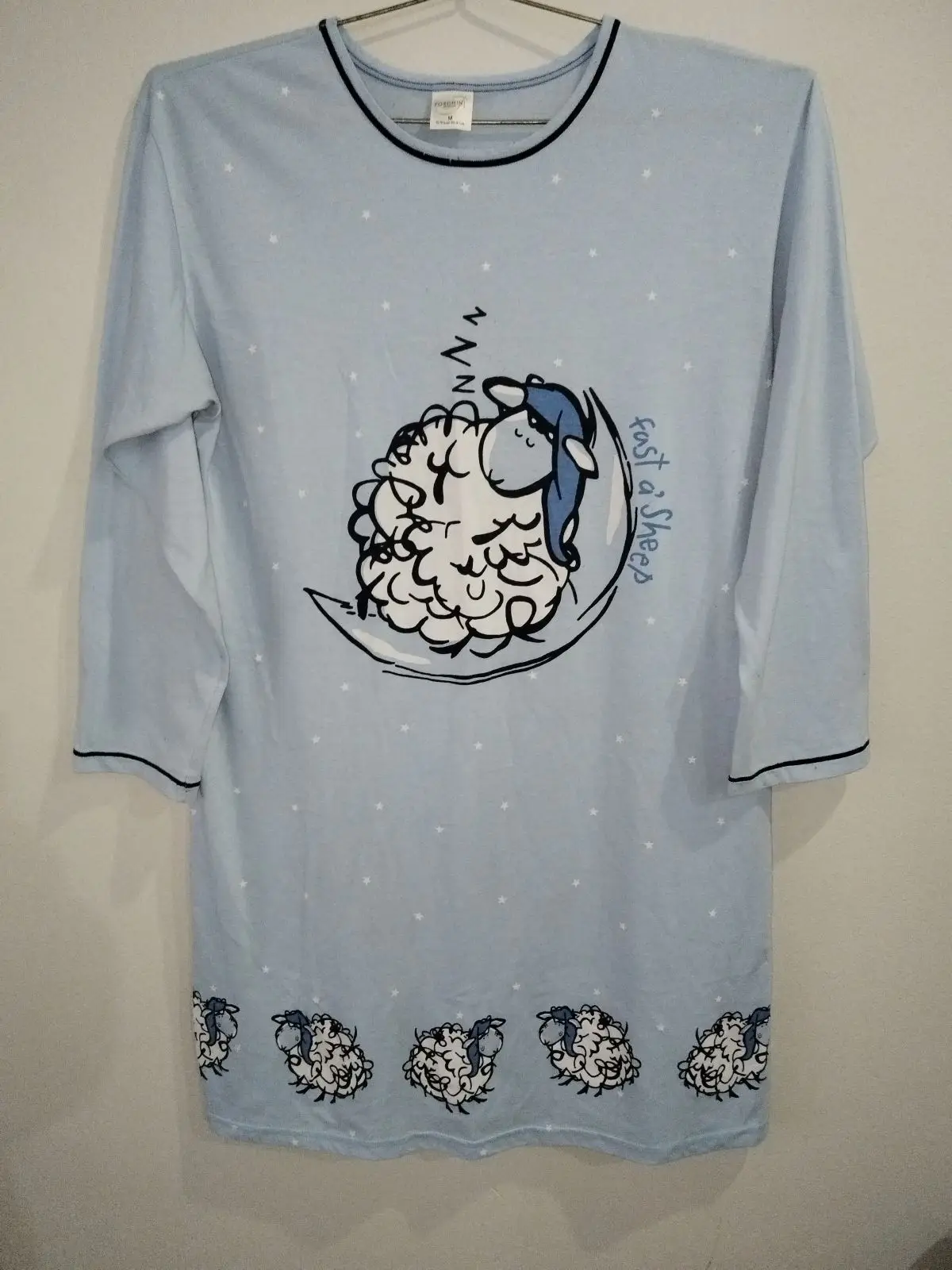 Foschini Light Blue Sheep Print Nightshirt Size M