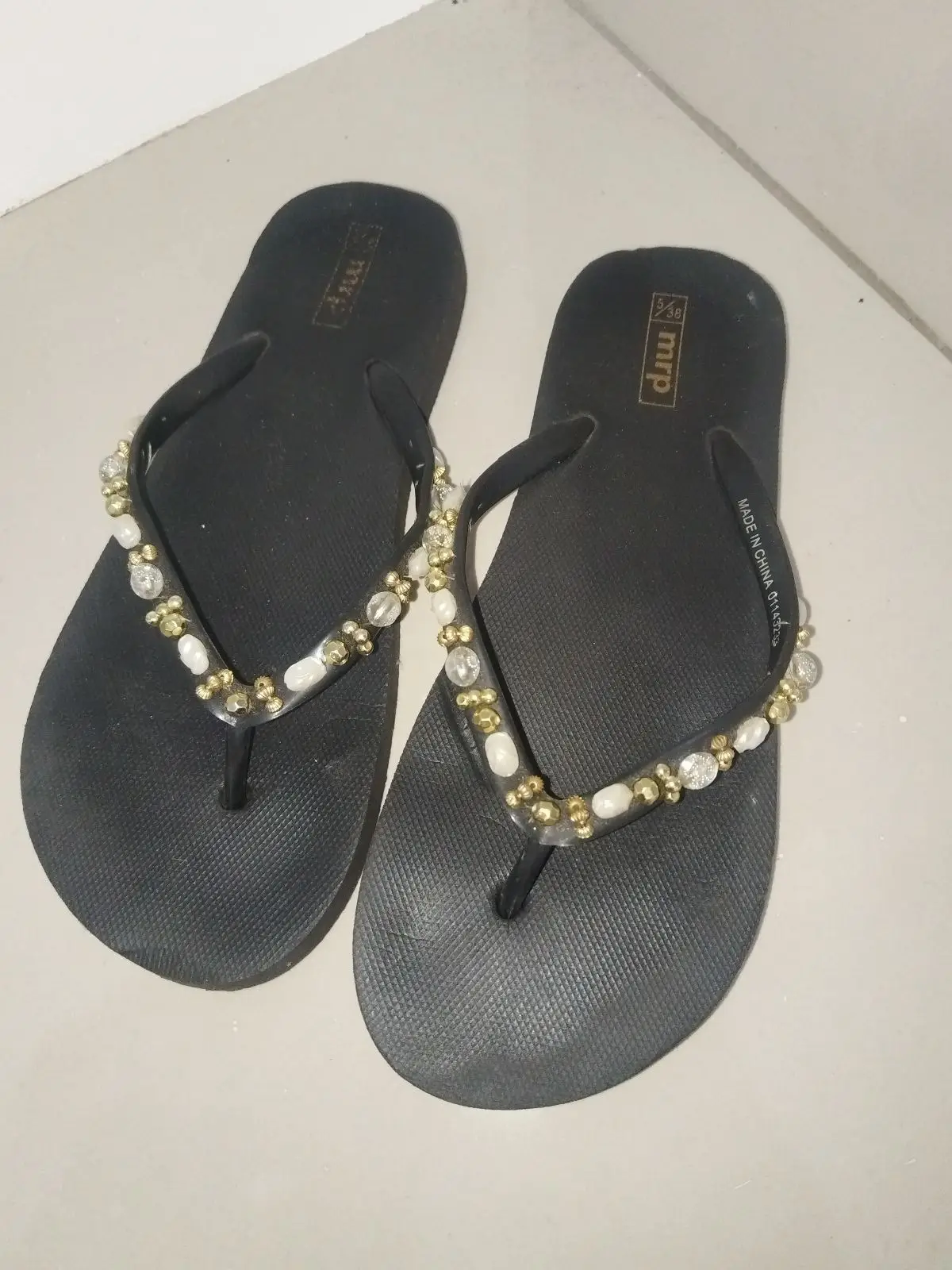 Mr Price Black Beaded Flip Flops