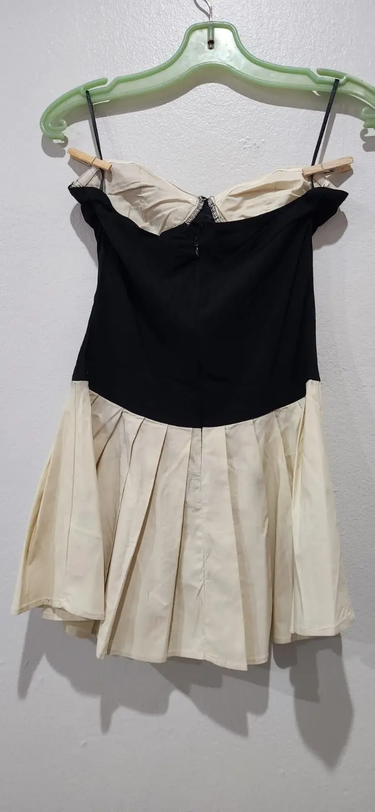 Shein Black and Cream Colorblock Mini Dress