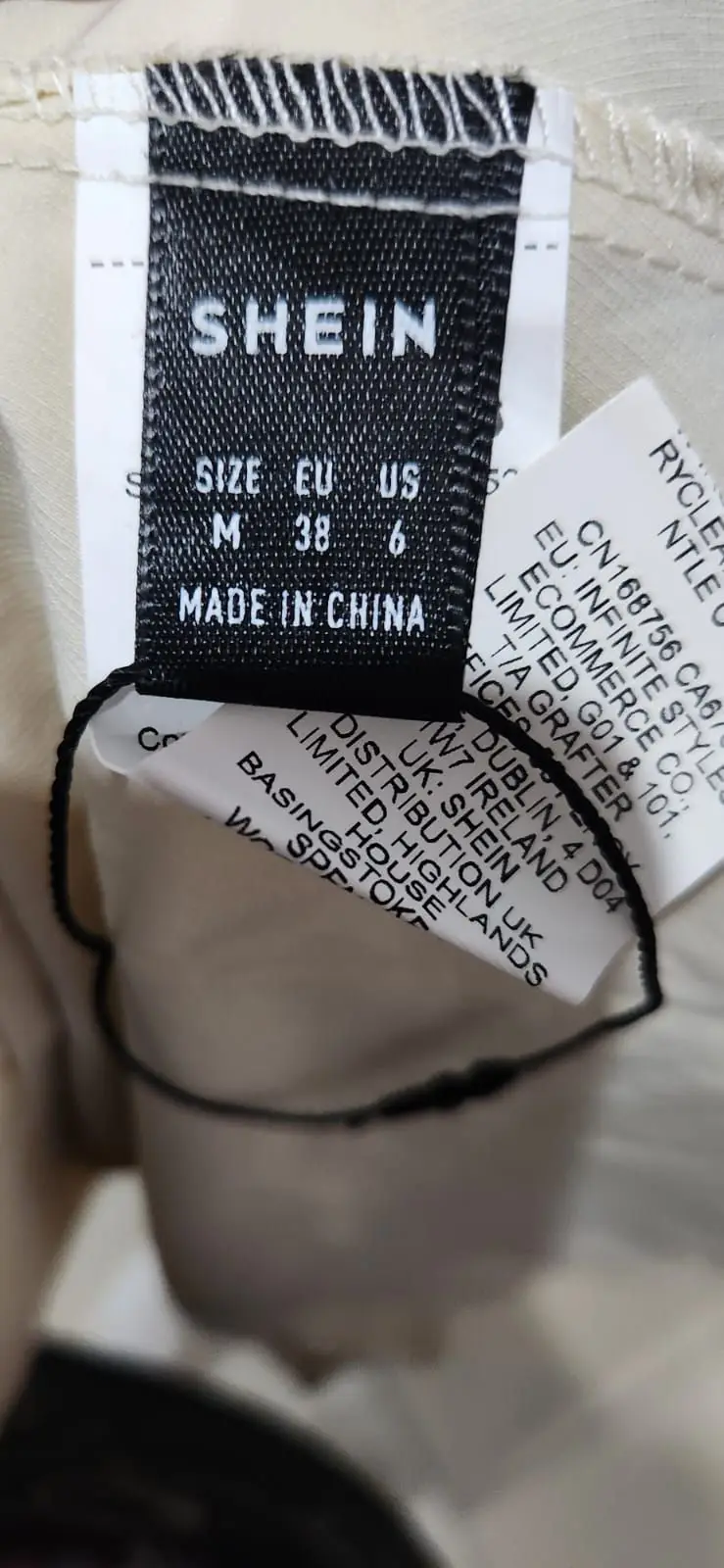 Shein Black and Cream Colorblock Mini Dress