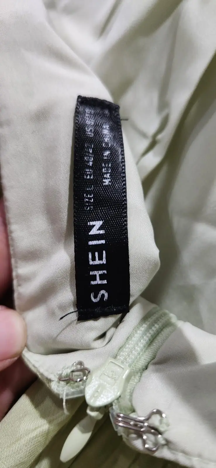 Shein One-Shoulder Textured Green Dress