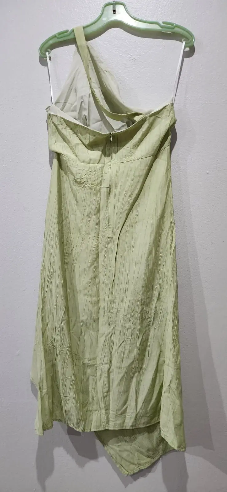 Shein One-Shoulder Textured Green Dress