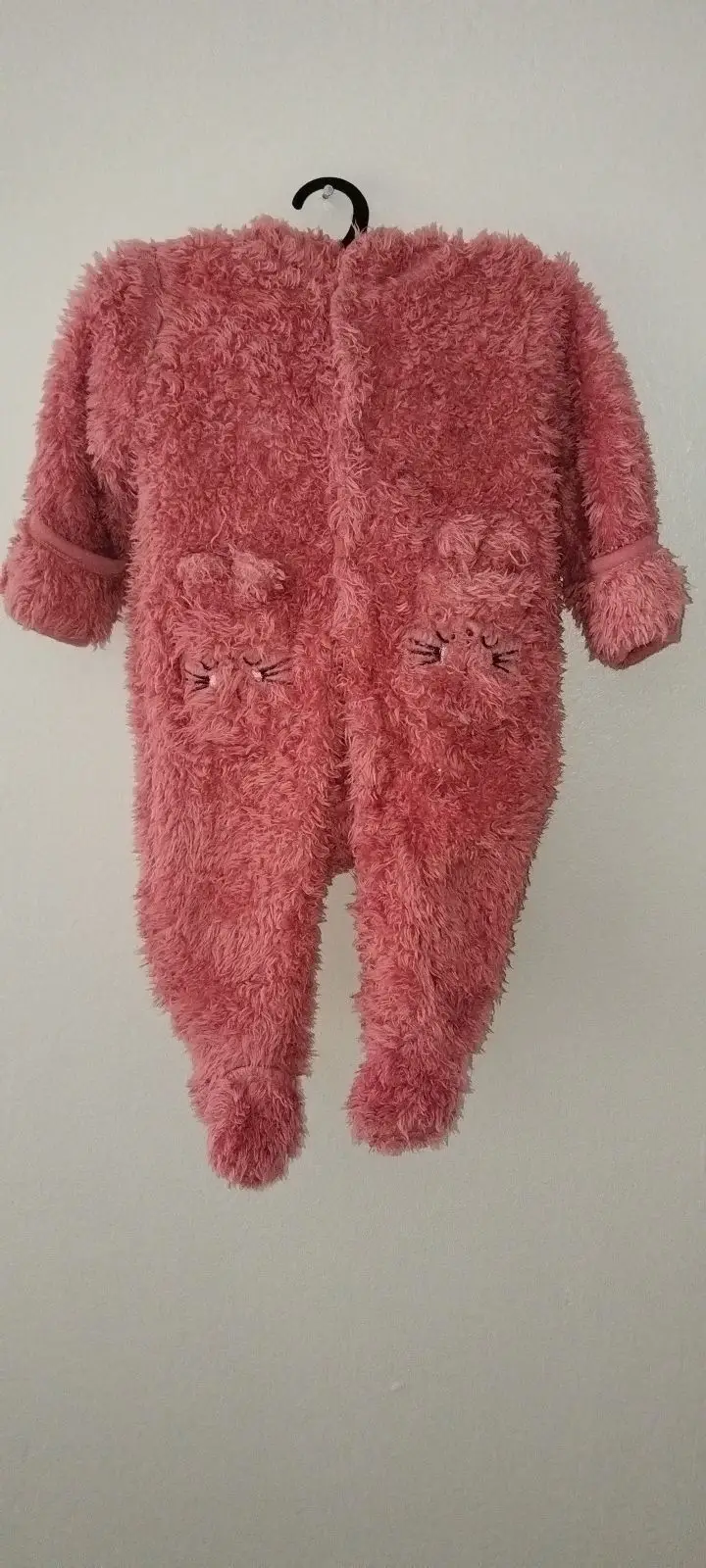 Pink Fuzzy Baby Romper
