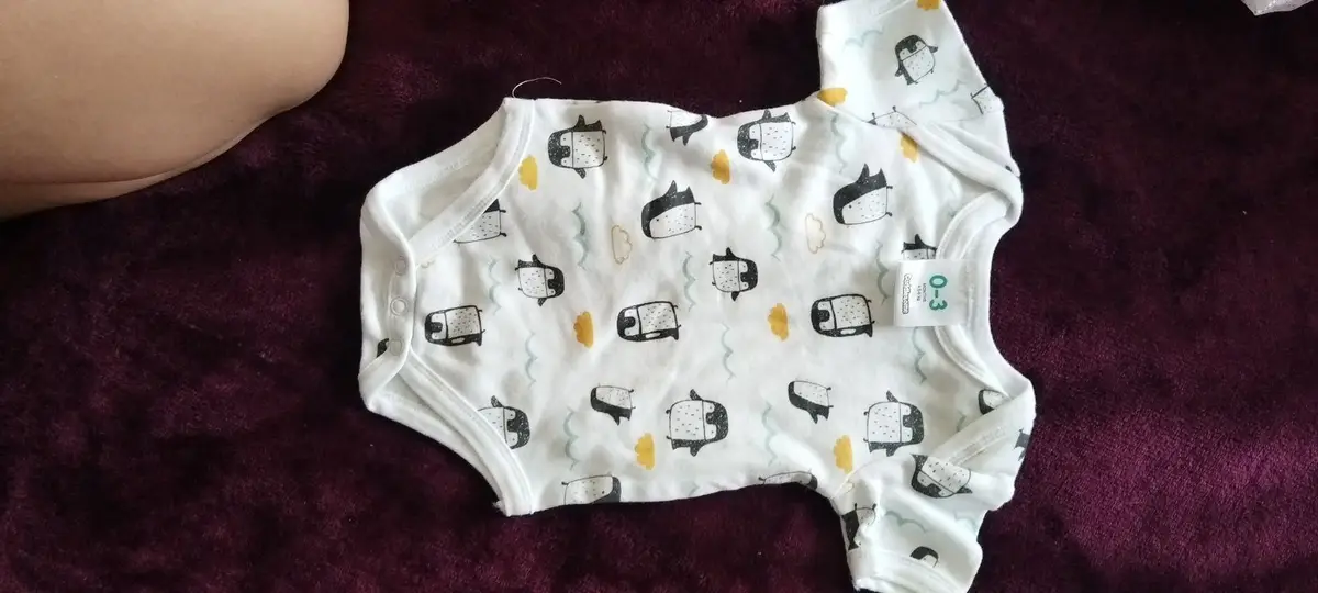 Cuddlesome Penguin Print Baby Onesie 0-3 Months
