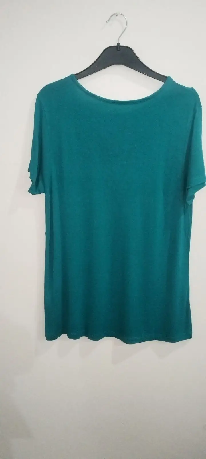 Teal V-Neck Short Sleeve Top