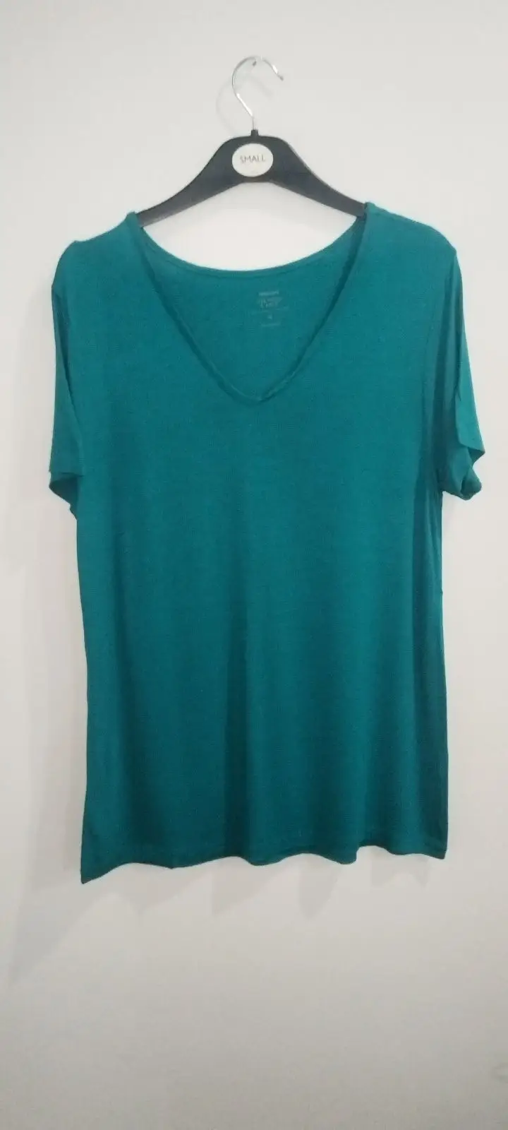 Teal V-Neck Short Sleeve Top