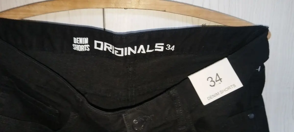 Black Cargo Denim Shorts Size 34