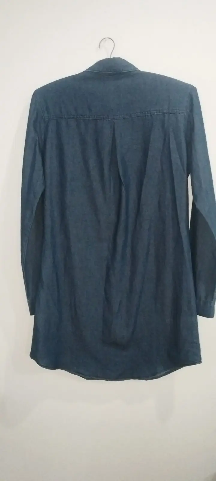 Dark Denim Long Sleeve Button-Up Shirt