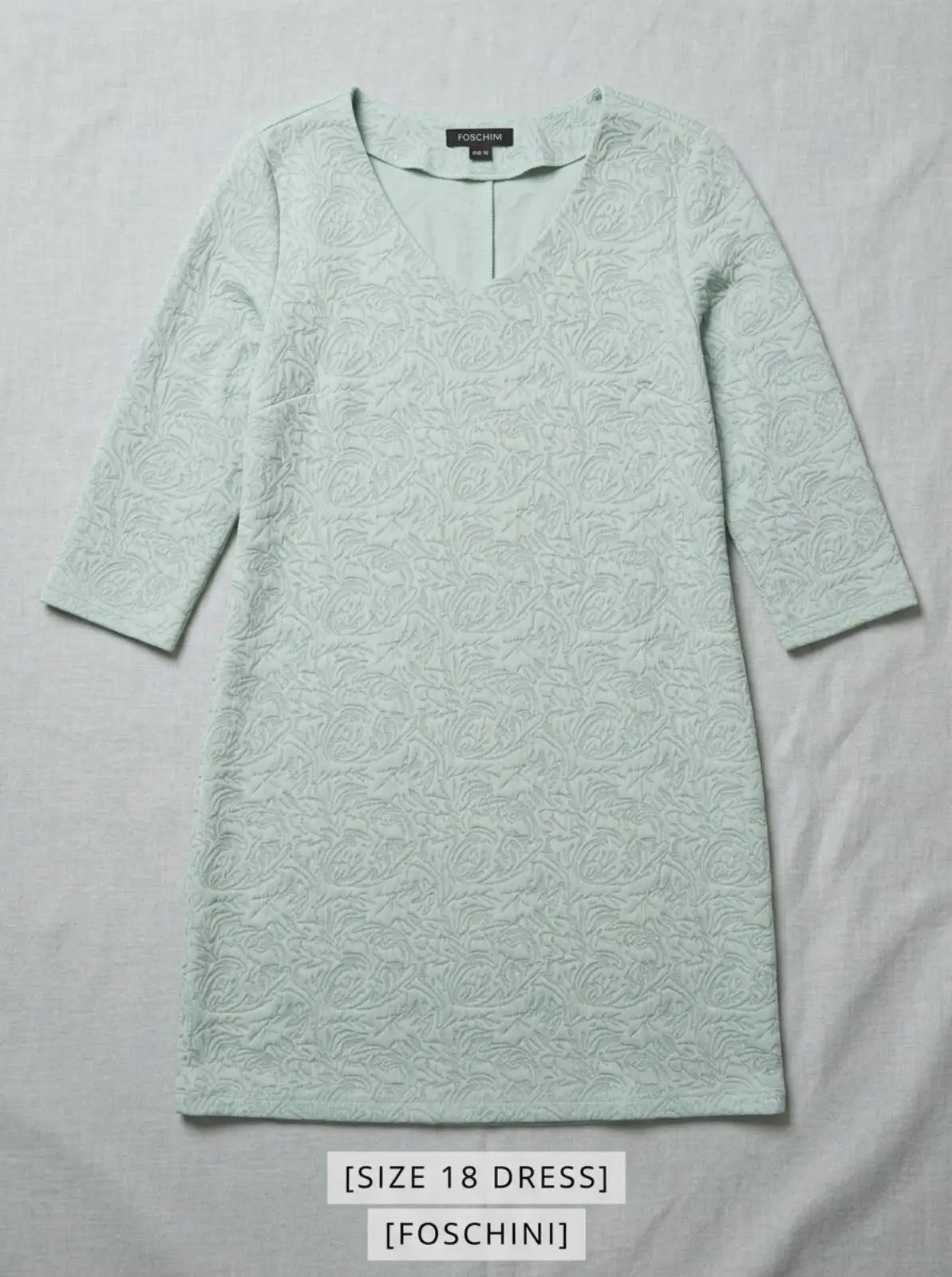 Foschini Light Green Textured V-Neck Dress Size 18