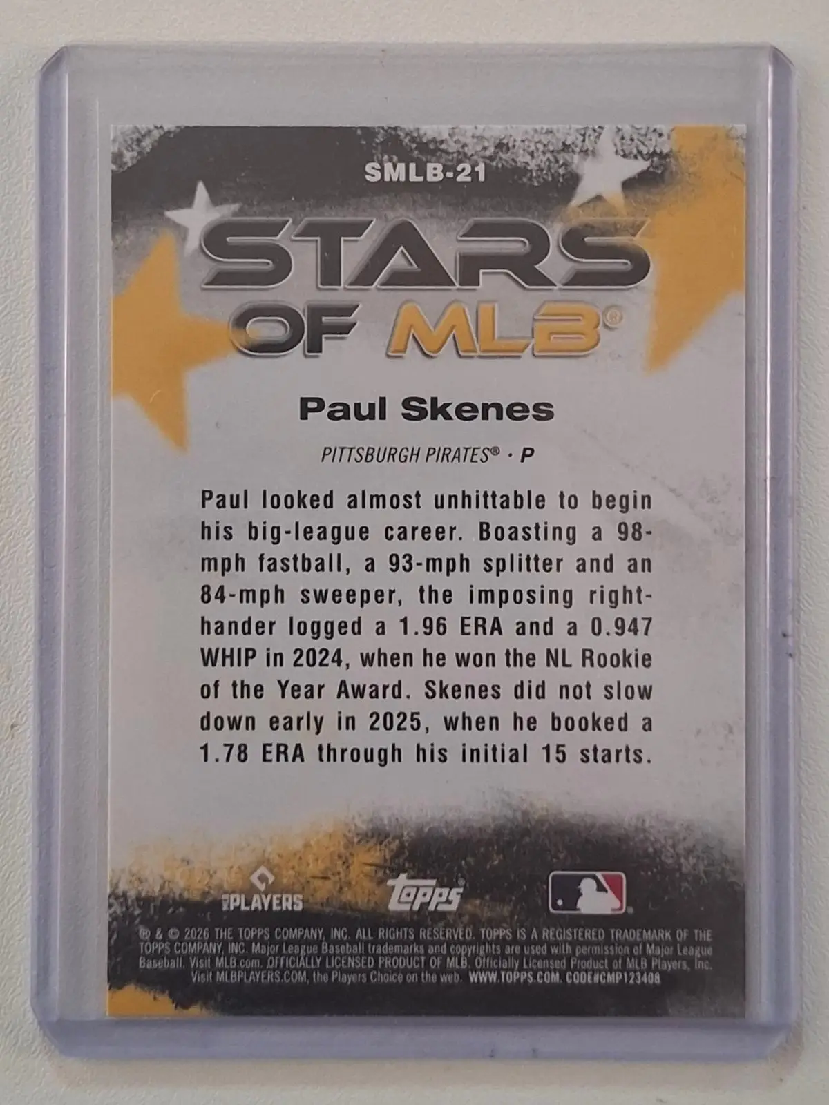 Paul Skenes Pittsburgh Pirates Baseball Trading Card