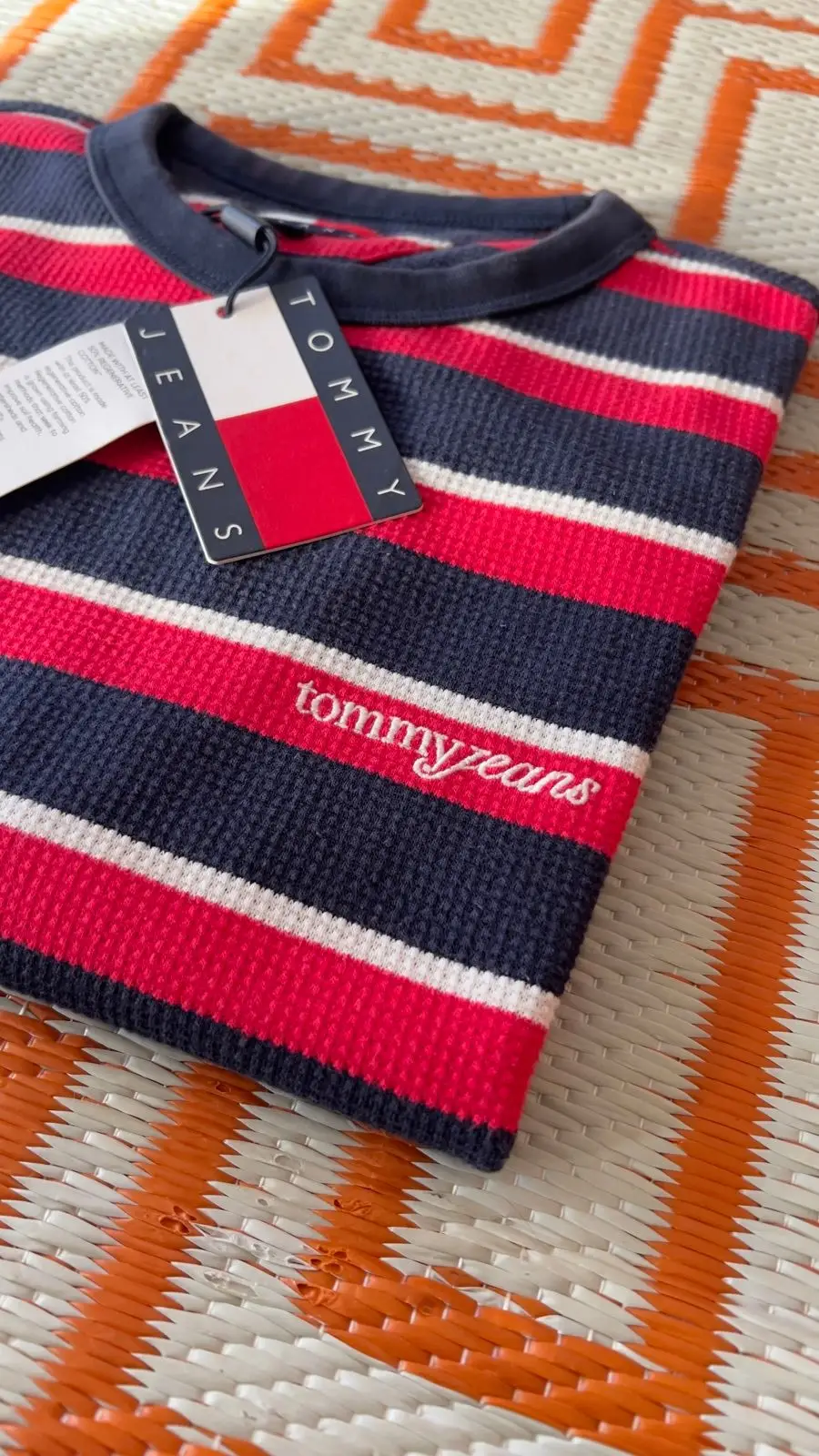Tommy Jeans Striped Waffle Knit T-Shirt