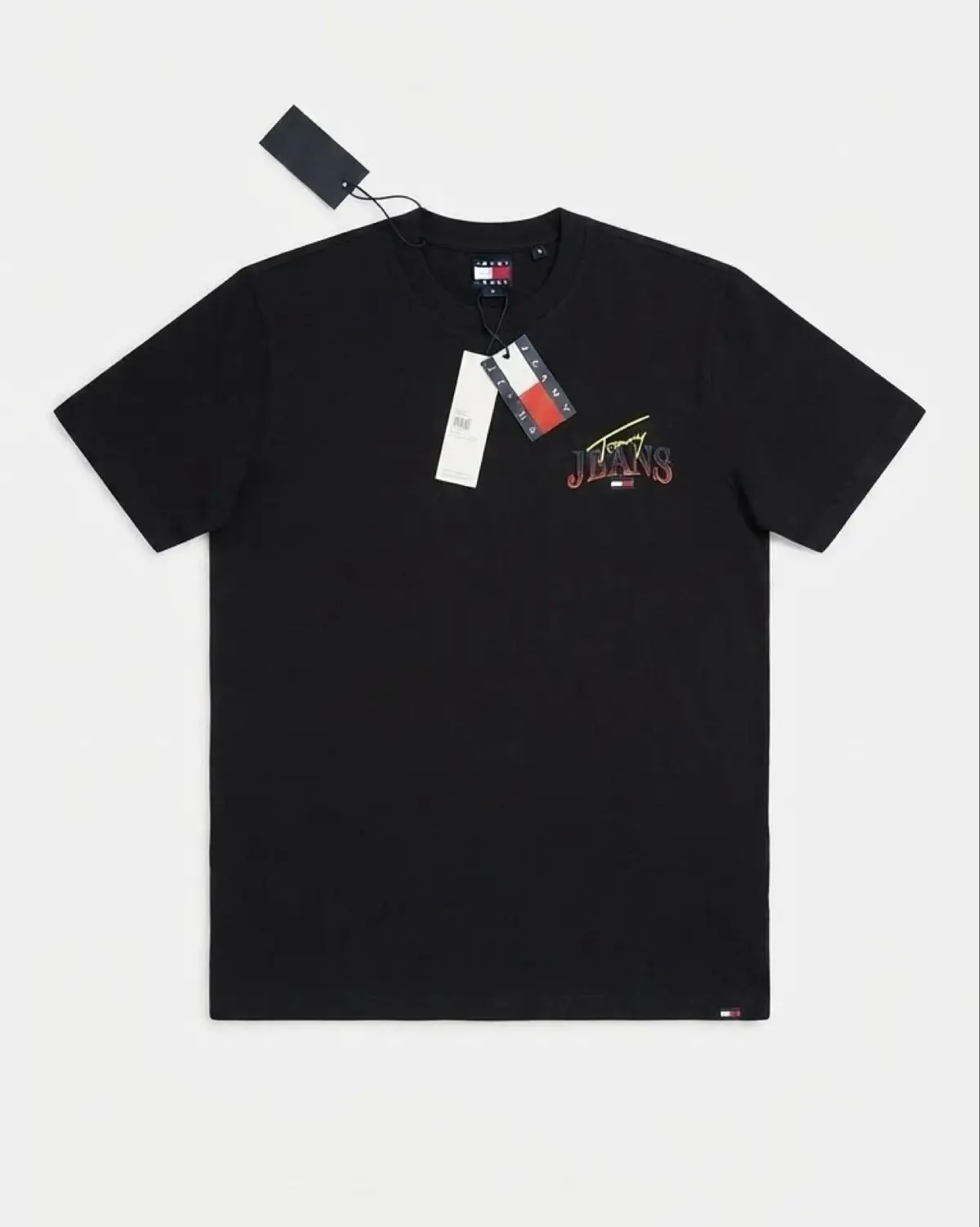 Tommy Hilfiger Tommy Jeans Black T-Shirt with Embroidered Logo