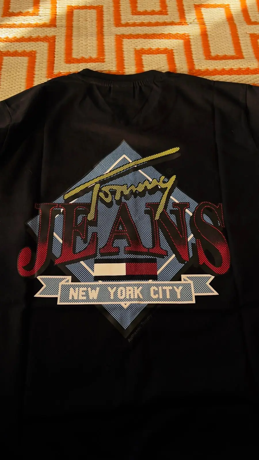 Tommy Jeans Black T-Shirt with Embroidered Logo