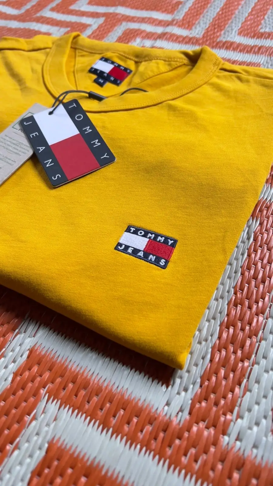 Tommy Hilfiger Tommy Jeans Yellow T-Shirt with Embroidered Logo