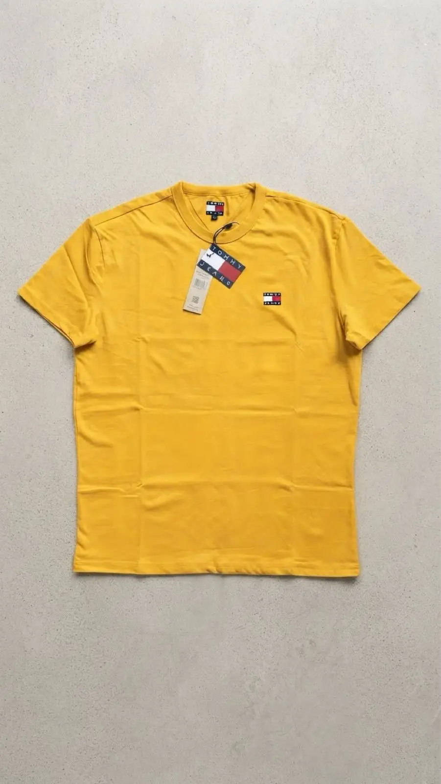 Tommy Jeans Yellow T-Shirt with Embroidered Logo