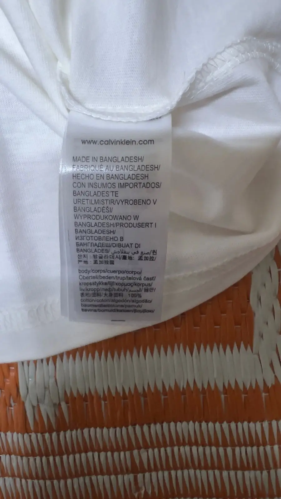 Calvin Klein White T-Shirt with Blue Box Logo