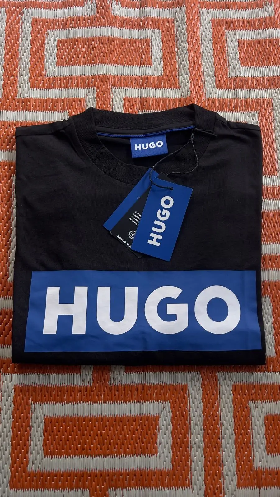 Hugo Boss Black T-Shirt with Blue Box Logo