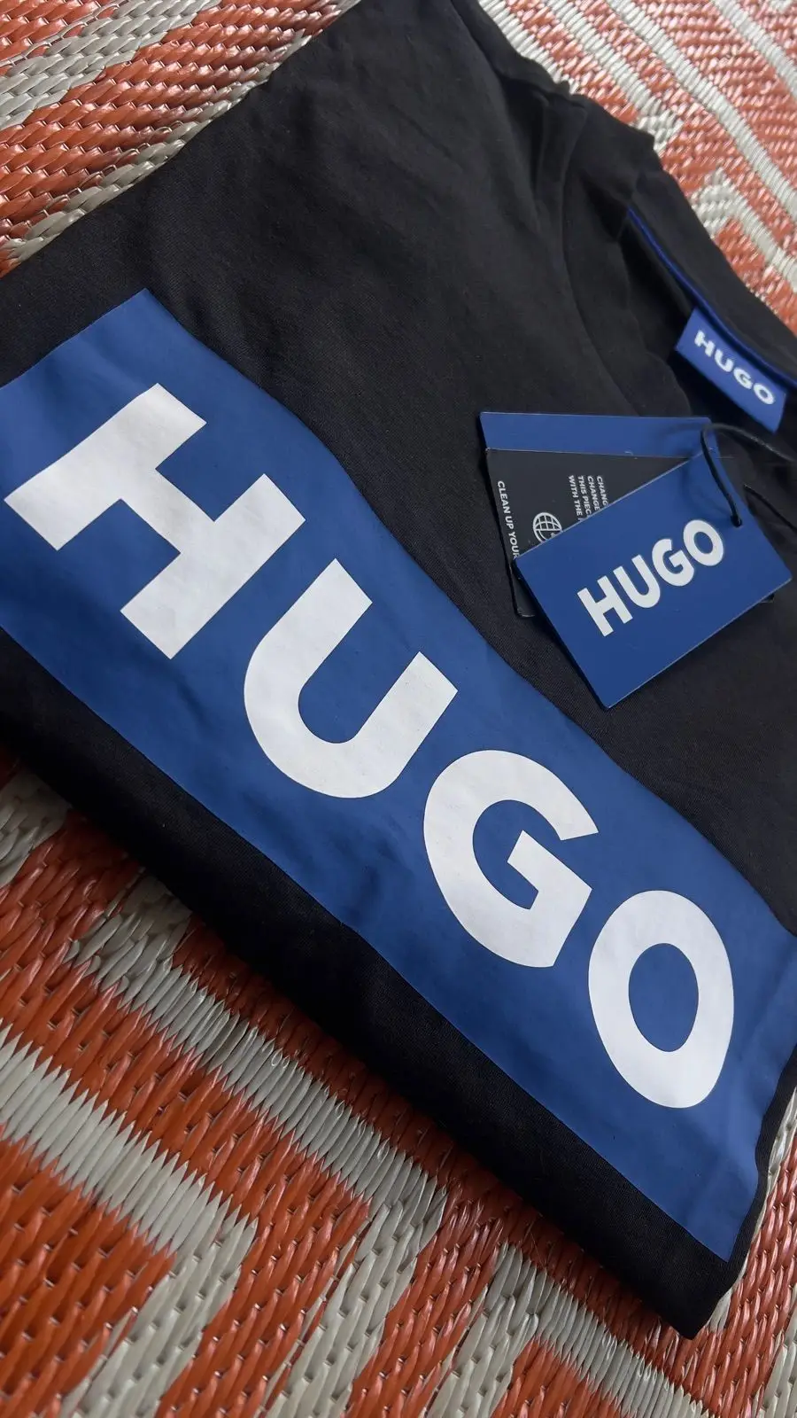 Hugo Boss Black T-Shirt with Blue Box Logo