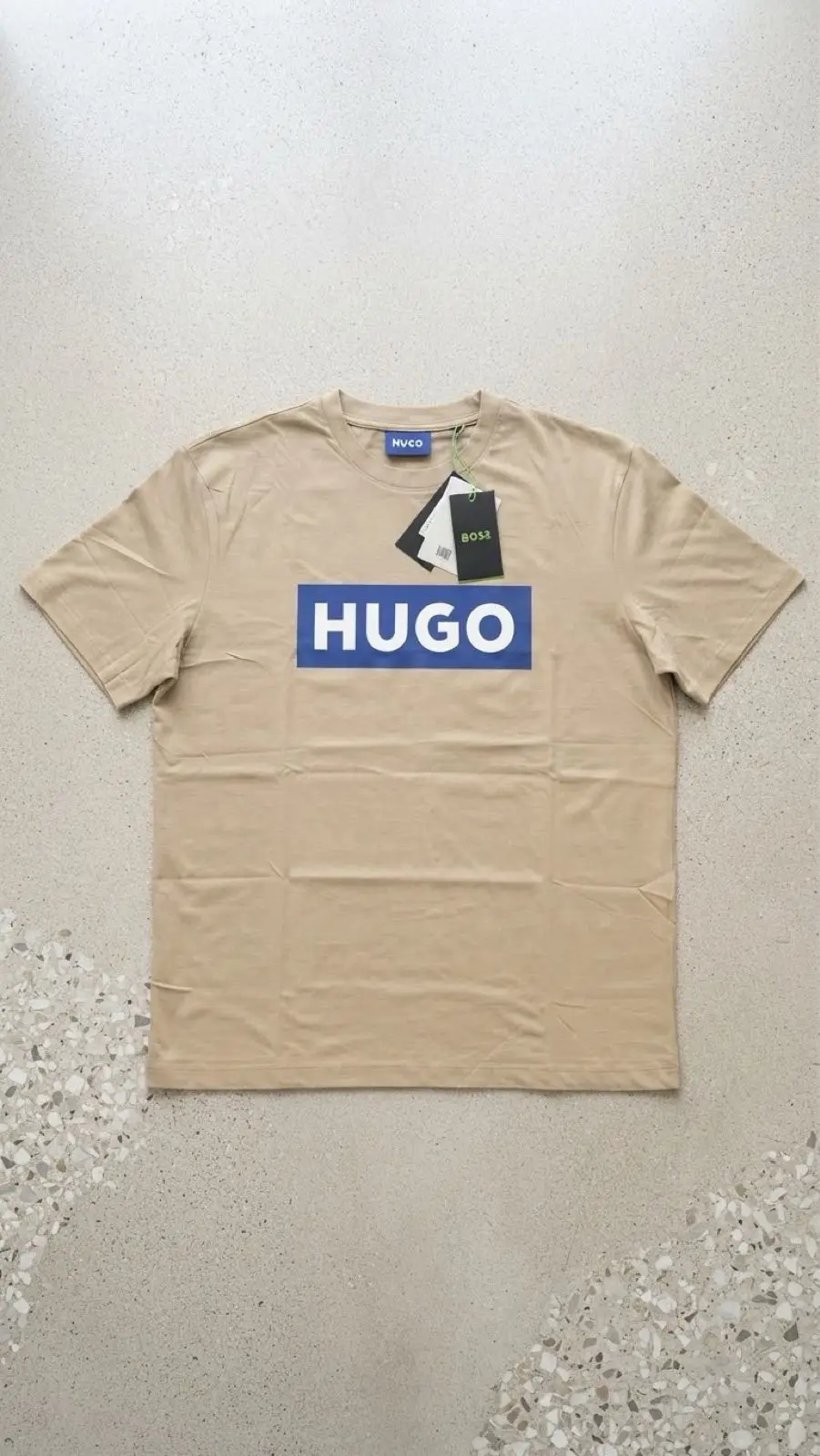 Hugo Boss Beige T-Shirt with Box Logo XL