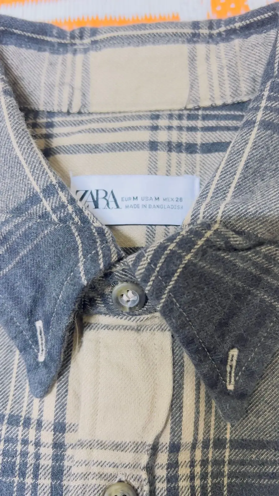 Zara Brown Plaid Long Sleeve Button-Down Shirt