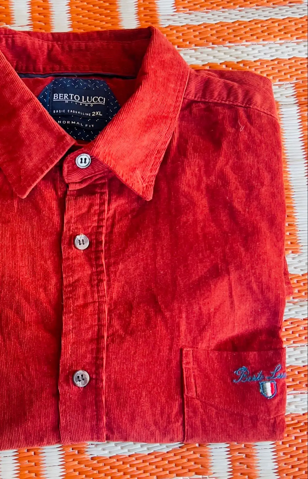 Botto Line Long Sleeve Shirt Rust Orange 2XL