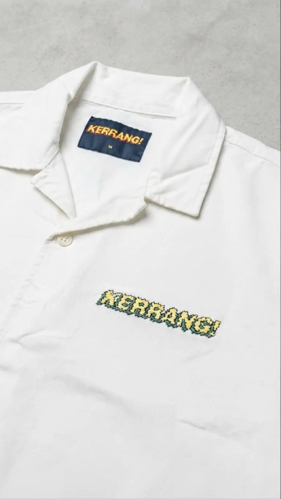 Kerrang! White Short Sleeve Button-Down Shirt