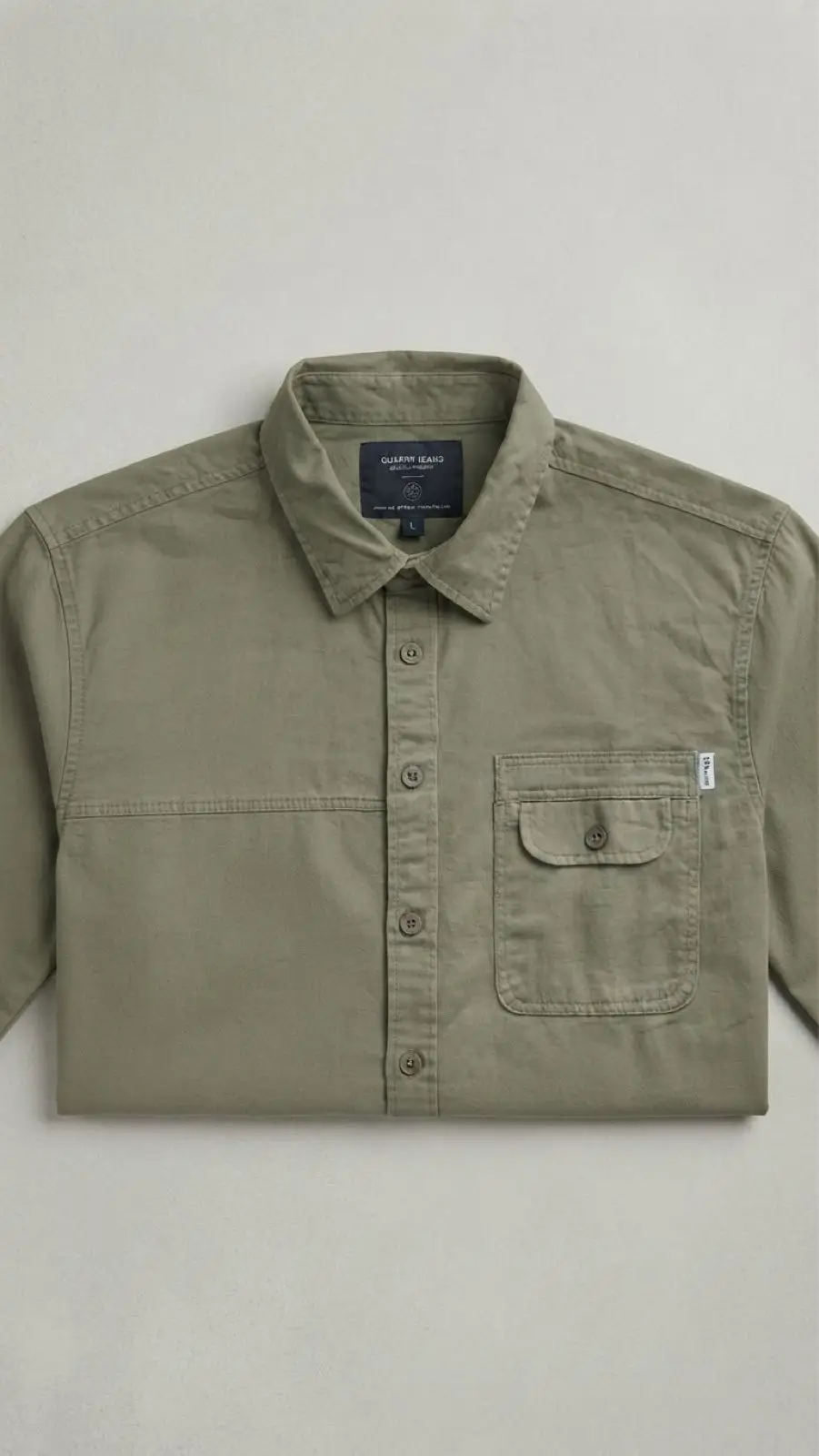 Olive Green Long Sleeve Utility Shirt